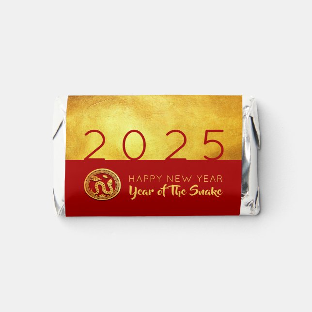 Red Gold Chinese Snake paper-cut 2025 MF Hershey's Miniatures (Front)