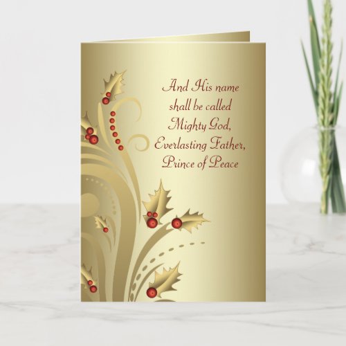 Red Gold Christian Christmas Cards