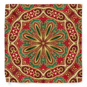 Red Gold Christmas Holiday Bandana