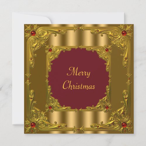 Red &amp; Gold Christmas Holiday Cocktail Dinner Announcements