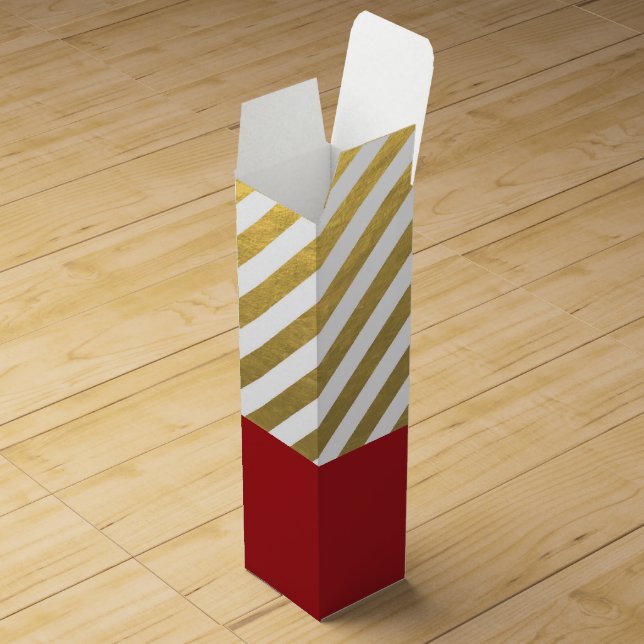 Red & Gold Christmas Holiday Elegant Wine Gift Box (Opened)