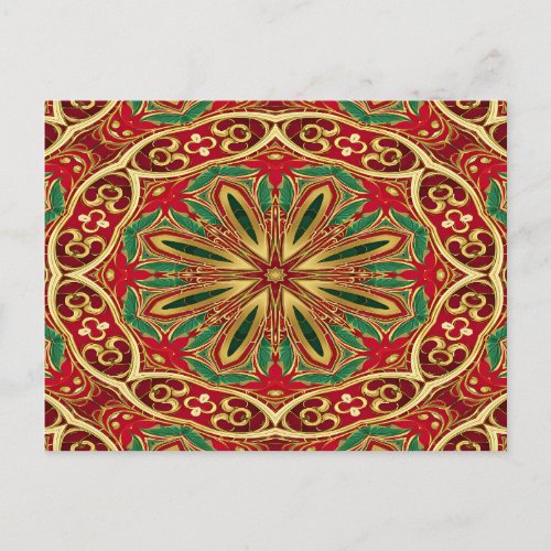 Red Gold Christmas Holiday Postcard