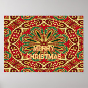 Red Gold Christmas Holiday Poster