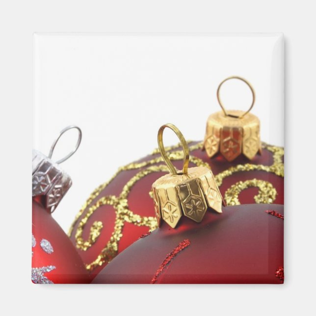 Red & Gold Christmas Ornaments Magnet (Front)