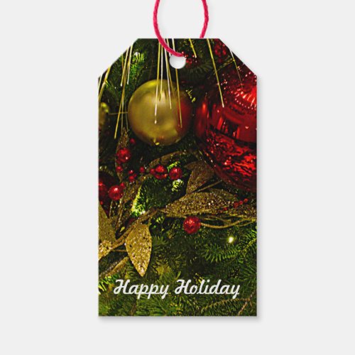 Red Gold Christmas Ornaments Xmas Tree Gift Tags
