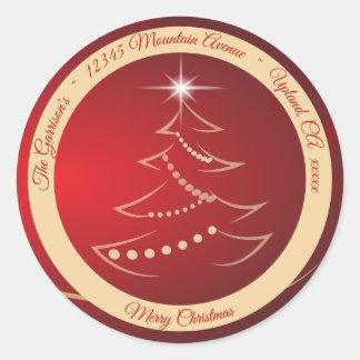 Red & Gold Christmas Return Address Label Seal
