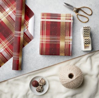 Red Gold Christmas Tartan Pattern#7 ID1009