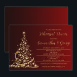 Red Gold Christmas Tree Winter Rehearsal Dinner  Invitation<br><div class="desc">Red Gold Christmas Tree Winter Holidays Rehearsal Dinner Invitation</div>