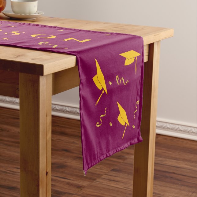 Red Gold Class of 2026 Graduation  Short Table Runner (In Situ)