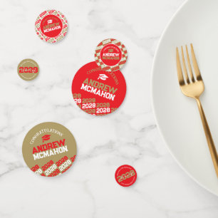 Red & Gold Class of ANY YEAR Personalized Party Confetti