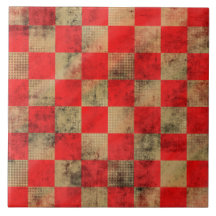 Red gold classic chess checker textured design