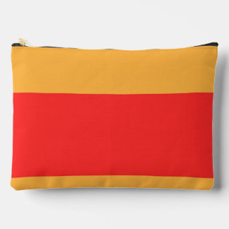 Red Gold Color Block Accessory Pouch