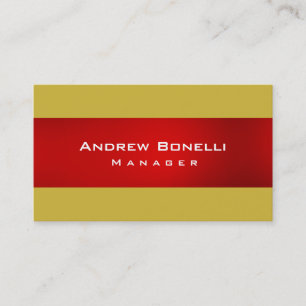 Red Gold Color Creative Manager Business Card