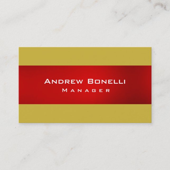 Red Gold Color Creative Manager Business Card (Front)