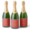 Red Gold Confetti Season's Greetings Wine Label