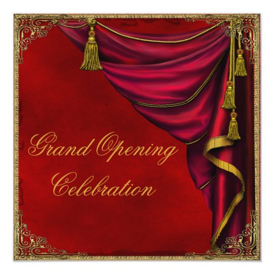 red gold corporate business grand opening invitation zazzle com