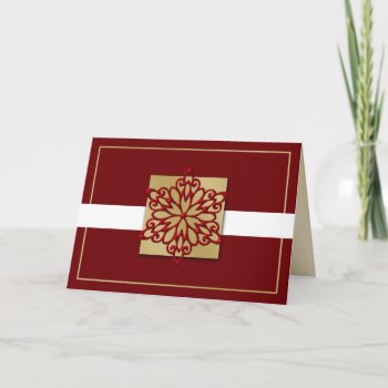 Red Gold Corporate Holiday Cards by XmasMall at Zazzle