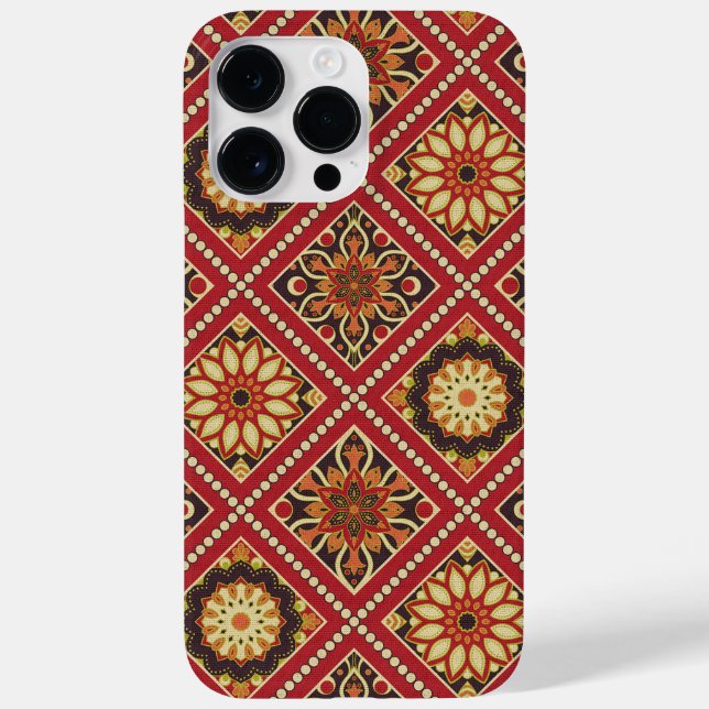 RED GOLD CREAM MANDALA PATTERN Case-Mate iPhone CASE (Back)