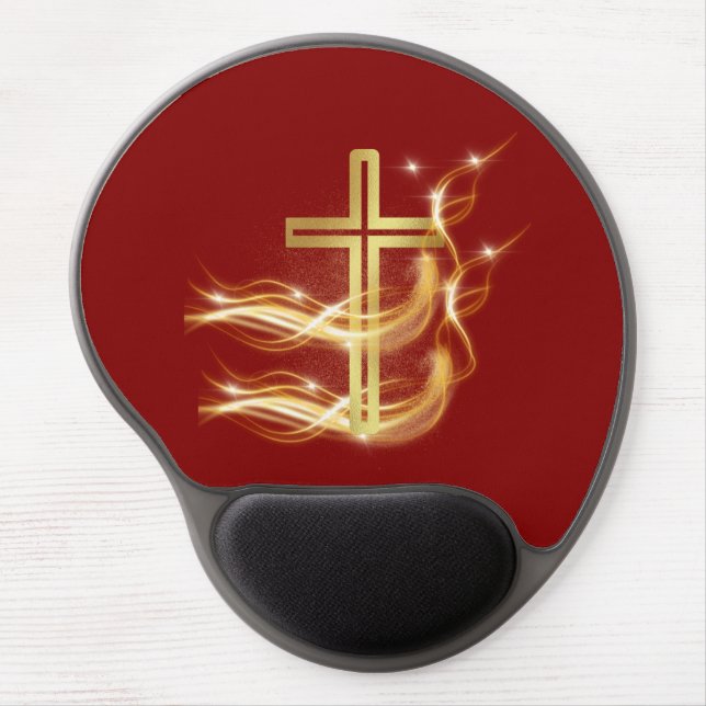 Red Gold Cross Mousepad (Front)