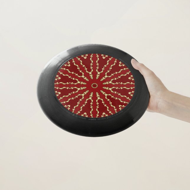 Red Gold Decorative Frisbee (In Hand)