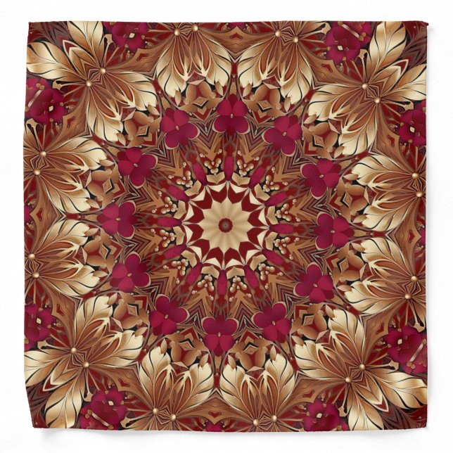 Red Gold Decorative Holiday Bandana (Front)