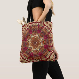 Red Gold Decorative Holiday Tote Bag