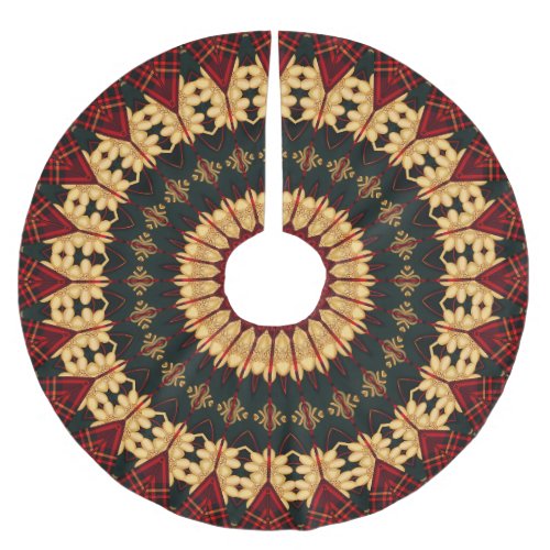 Red Gold Decorative Holiday Tree Skirt