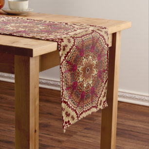 Red Gold Decorative Table Runner