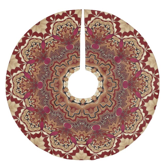 Red Gold Decorative Tree Skirt (Front)