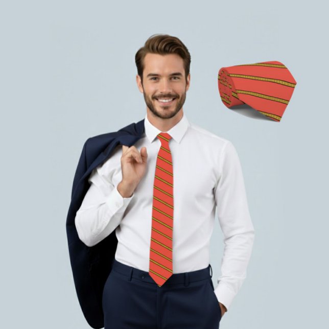 Red & Gold Diagonal Statement Tie (Creator Uploaded)