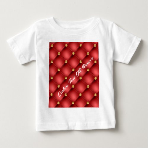 Red Gold Diamond Custom Text Name Baby T_Shirt