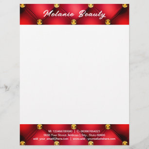 Red Gold Diamond Framed Letterhead Design Your Own
