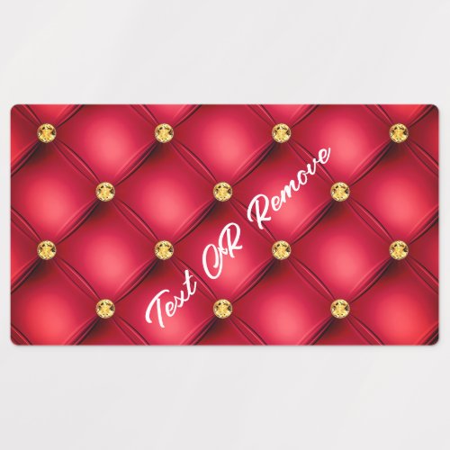 Red Gold Diamond Tufted Custom Text Labels
