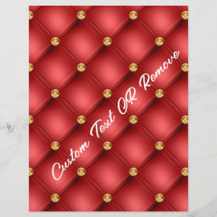 Red Gold Diamond Tufted Custom Text Letterhead