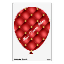 Red Gold Diamond Tufted Custom Text Wall Decal