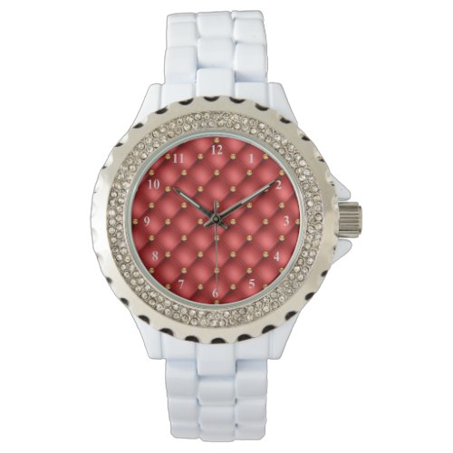 Red Gold Diamonds Tufted Watch