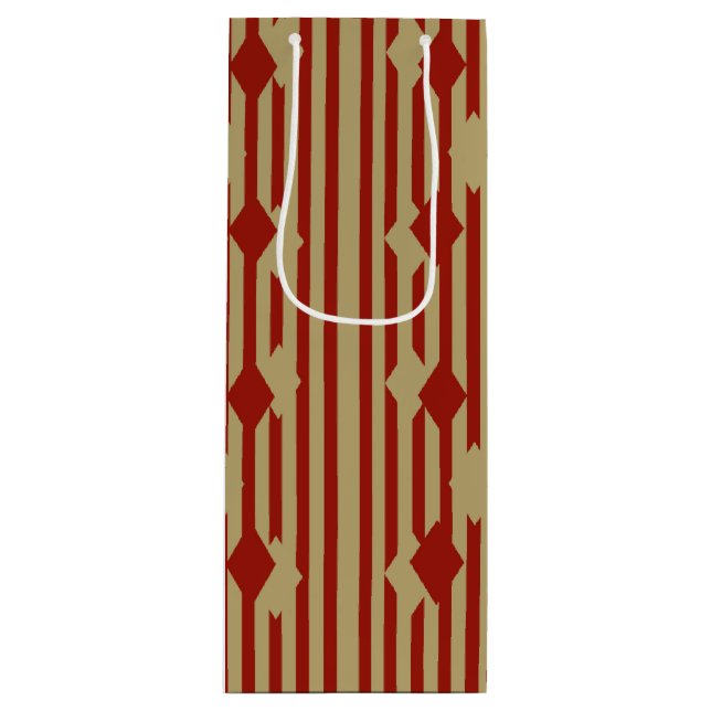 Red Gold Diamonds Wine Gift Bag (Front)