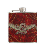 Red Gold Dragon Hip Flask at Zazzle