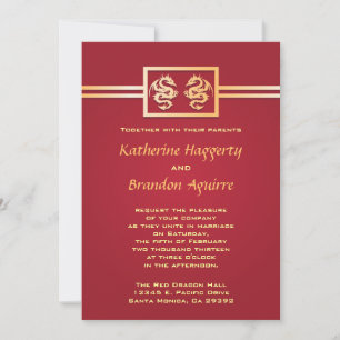 Red & Gold Dragon Invitations