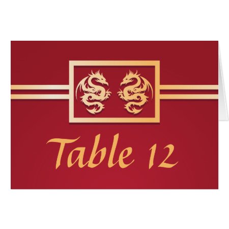 Red & Gold Dragon Table Place Numbers