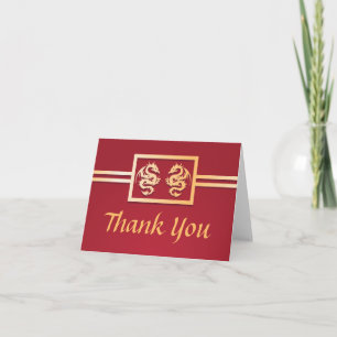 Red & Gold Dragon Thank You Cards