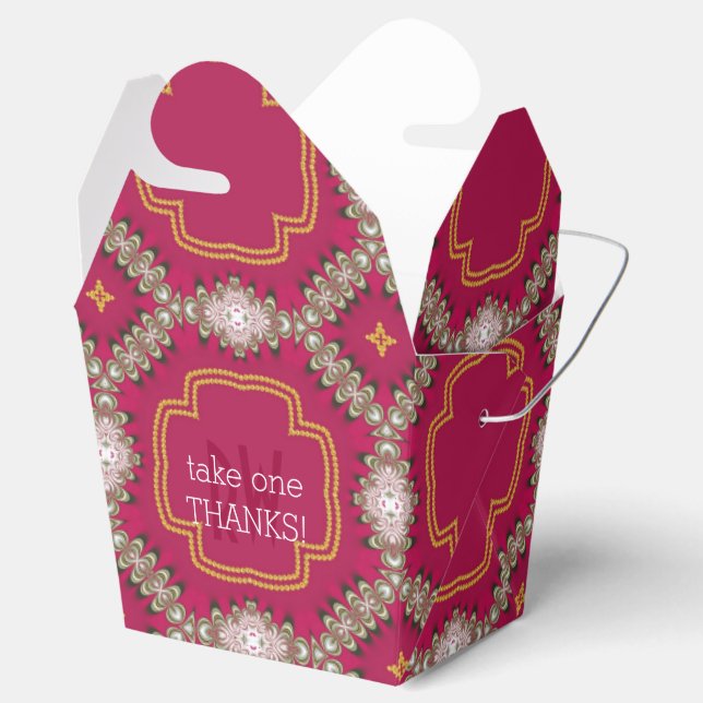 Red Gold Eastern Oriental Take Away Favor Boxes (Opened)