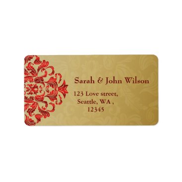 red gold elegance return address label