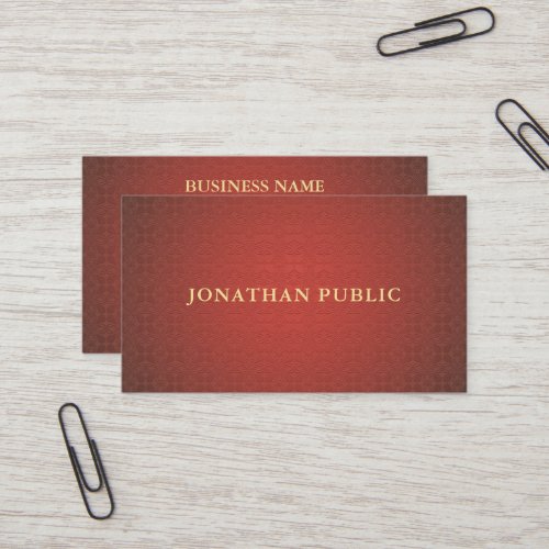 Red Gold Elegant Damask Elite Professional Luxury Business Card