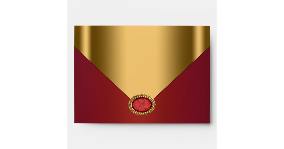 5x7 Black outside and Gold Inside Envelope, Zazzle