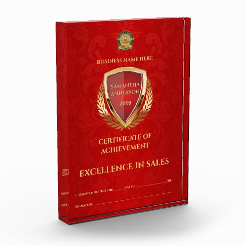 Red gold excellence achievement award business