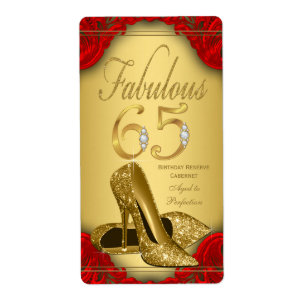 Red Gold Fabulous 65 Wine Bottle Labels