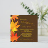 Red Gold Fall Maple Bridal Shower Invitation (Standing Front)