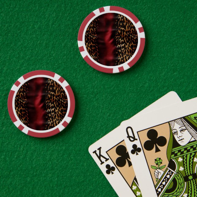Red Gold Faux Cowgirl Southwest Cowhide Poker Chips (Poker Table (Double))