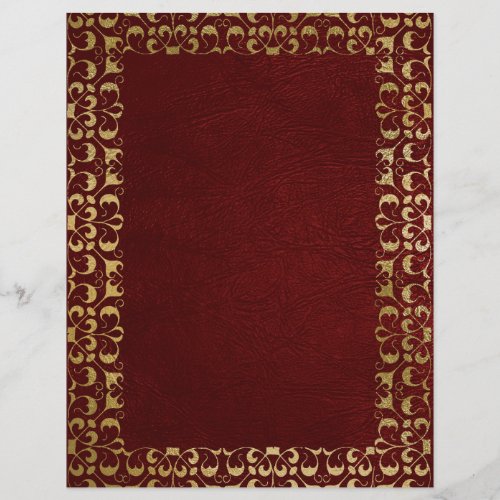 Red Gold Faux Leather Scrapbook Cardstock